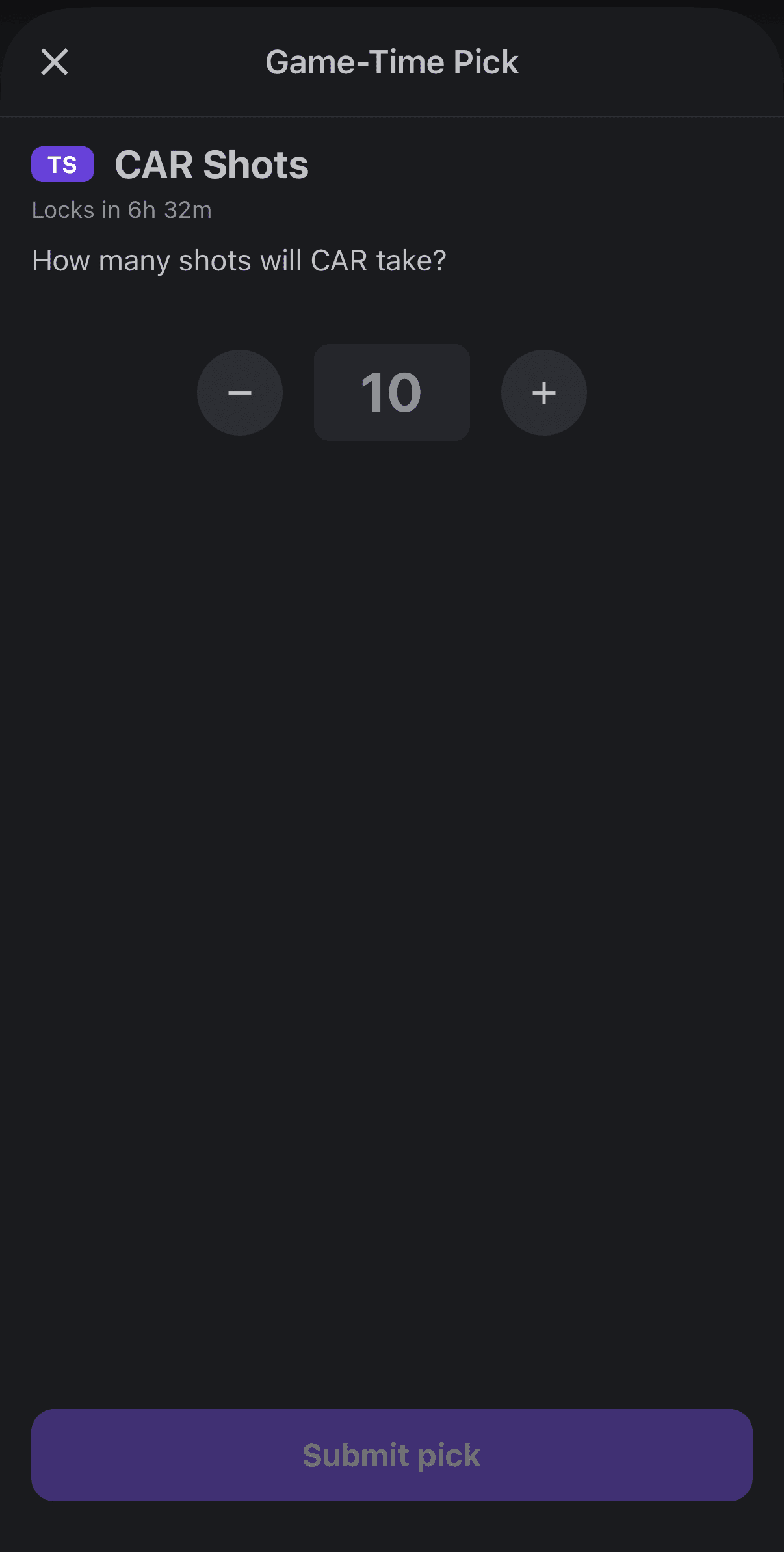 Demo - Game-time pick