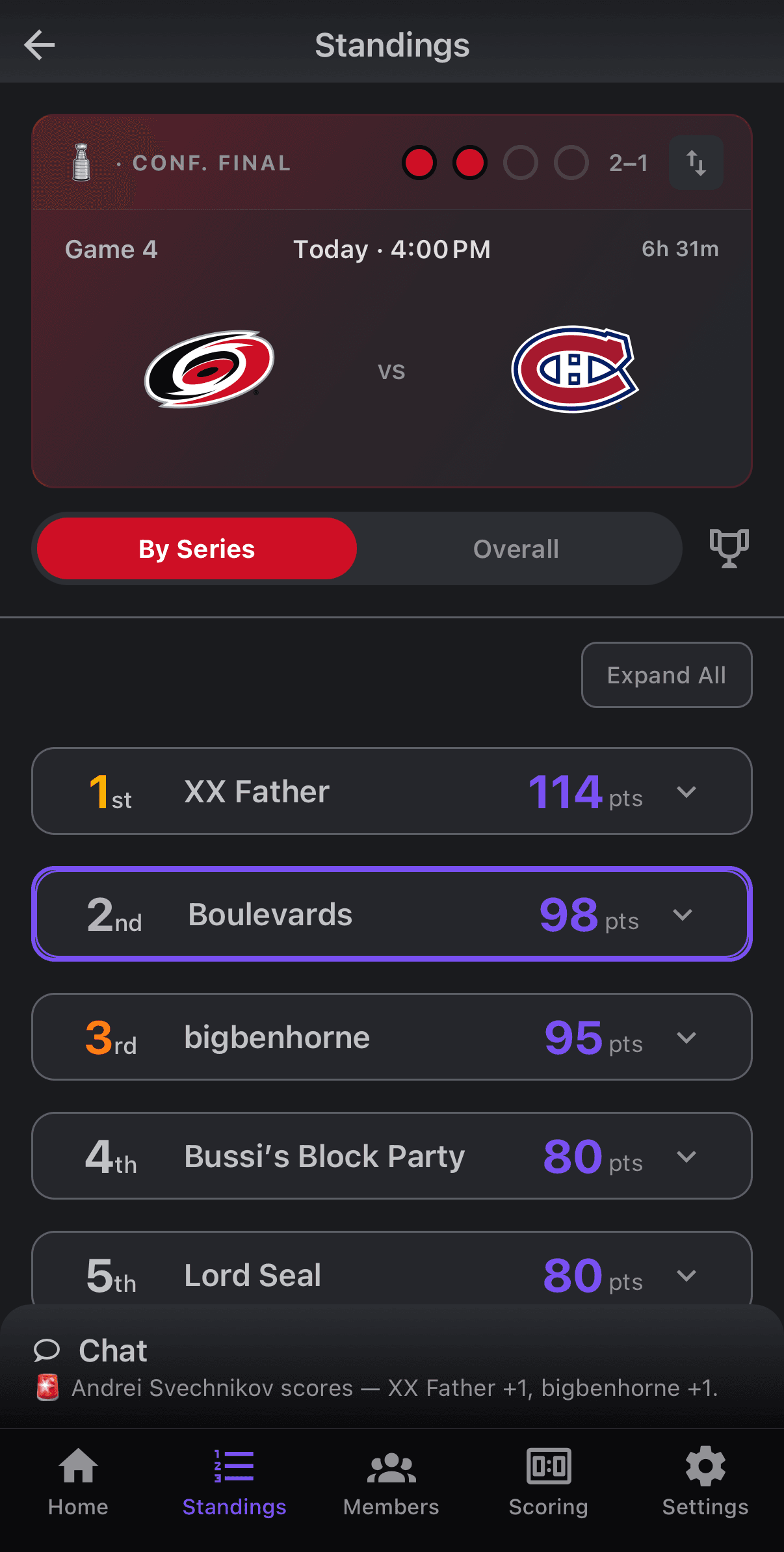 Demo - Standings